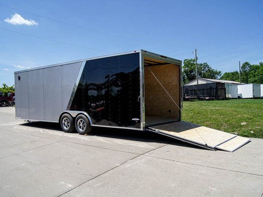 8.5x24 Two Tone-Black/Silver Enclosed Trailer (2) 5200lb Axle