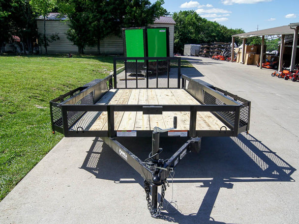 6.4x16 Dovetail Utility Trailer with Side Baskets (2) 3500lb Axles