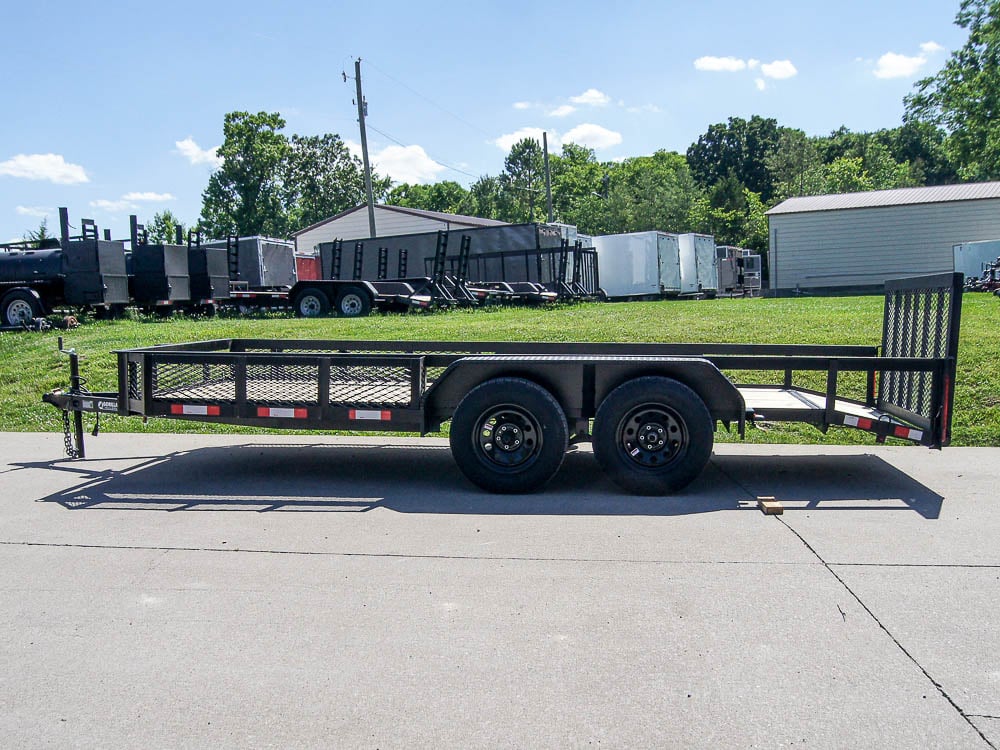 6.4x16 Dovetail Utility Trailer with Side Baskets (2) 3500lb Axles