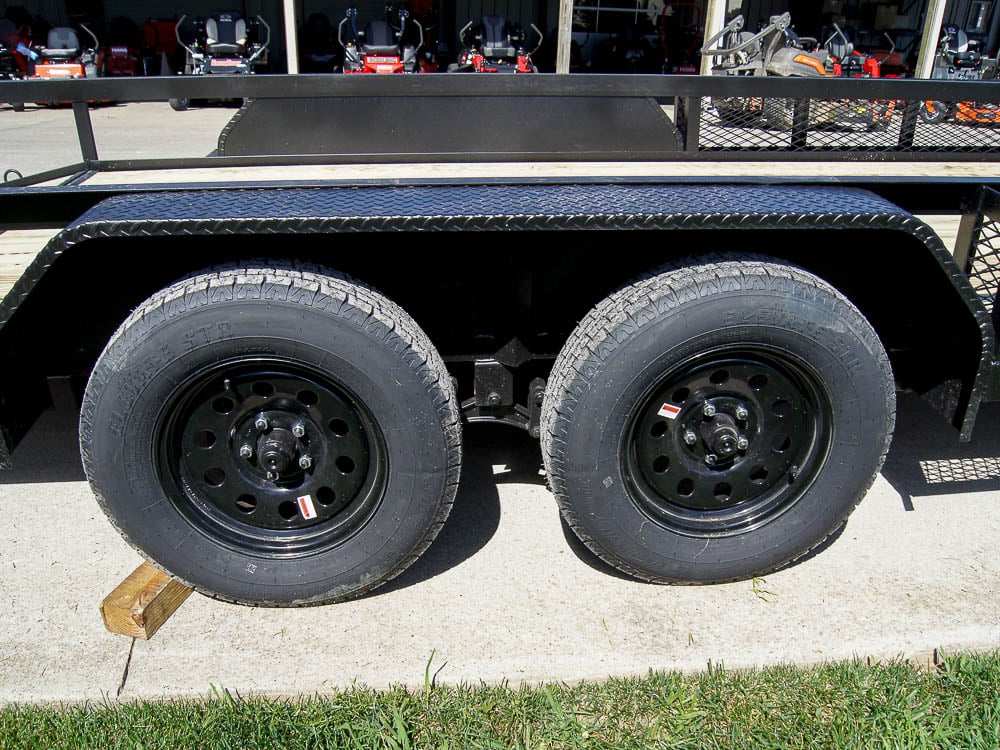 6.4x16 Dovetail Utility Trailer with Side Baskets (2) 3500lb Axles