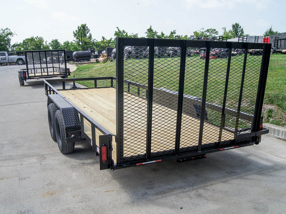 6.4x18 Straight Deck Utility Trailer with Tall Gate (2) 3500lb Axles