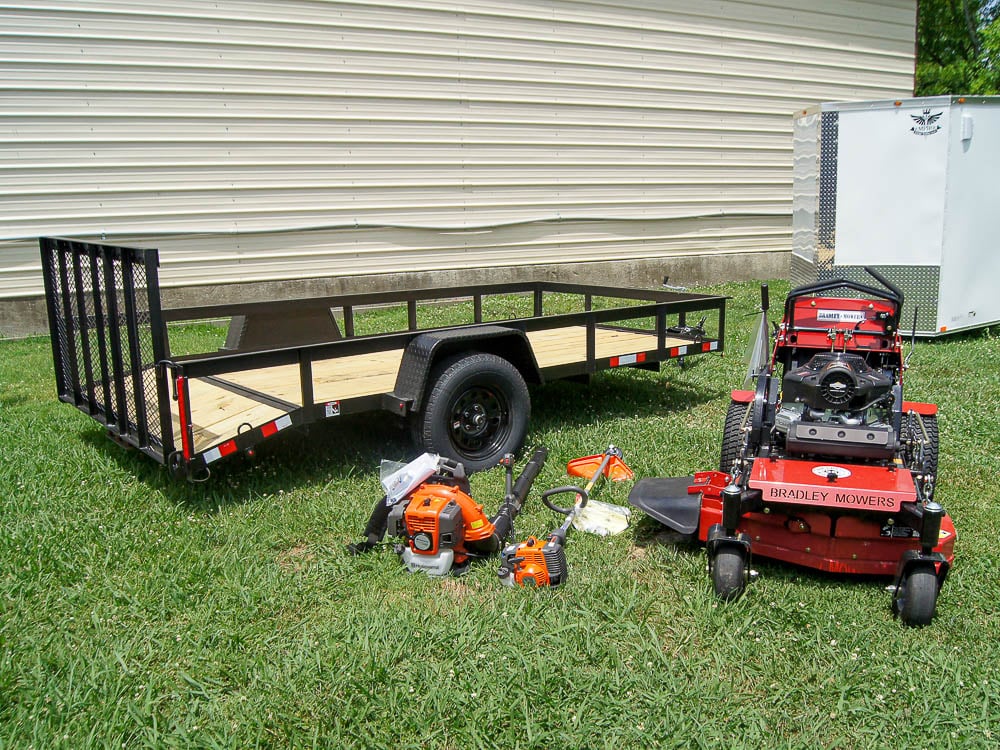 Bradley 36" Stand-On Zero Turn Mower Utility Trailer Handheld Package Deal