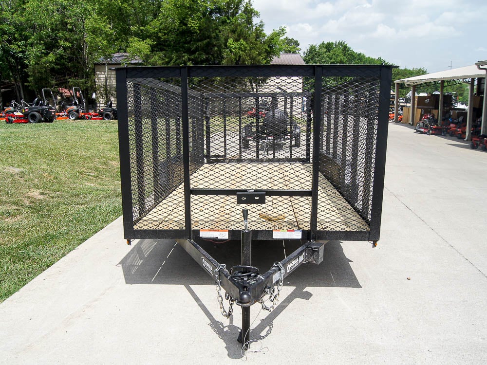 6.4x16 Utility Trailer Straight Deck with 4ft Mesh Sides Tandem Axle