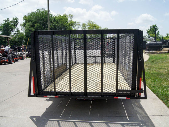 6.4x16 Utility Trailer Straight Deck with 4ft Mesh Sides Tandem Axle