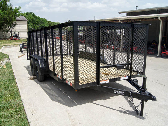 6.4x16 Utility Trailer Straight Deck with 4ft Mesh Sides Tandem Axle