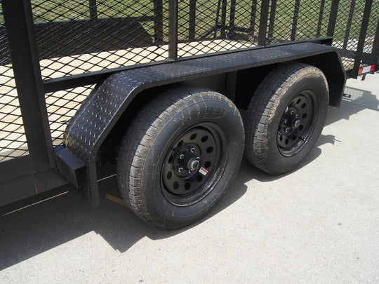 6.4x16 Utility Trailer Straight Deck with 4ft Mesh Sides Tandem Axle