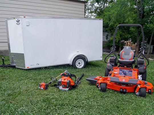 Husqvarna Z460XS Zero Turn Mower Enclosed Trailer Handheld Fleet Package