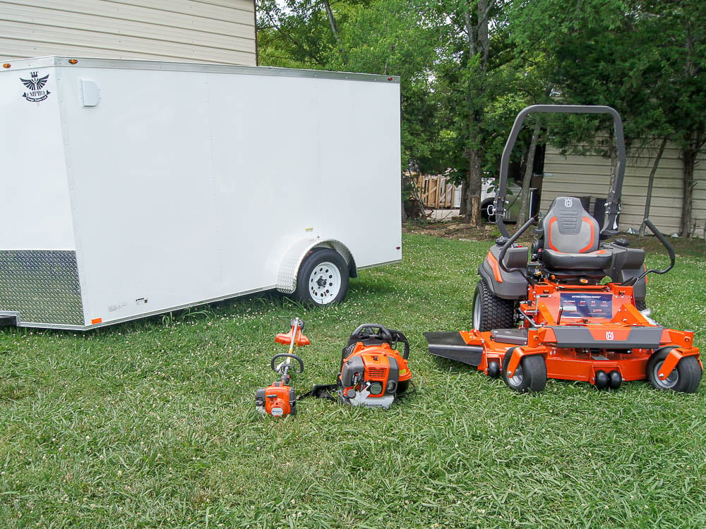 Husqvarna Z460XS Zero Turn Mower Enclosed Trailer Handheld Fleet Package