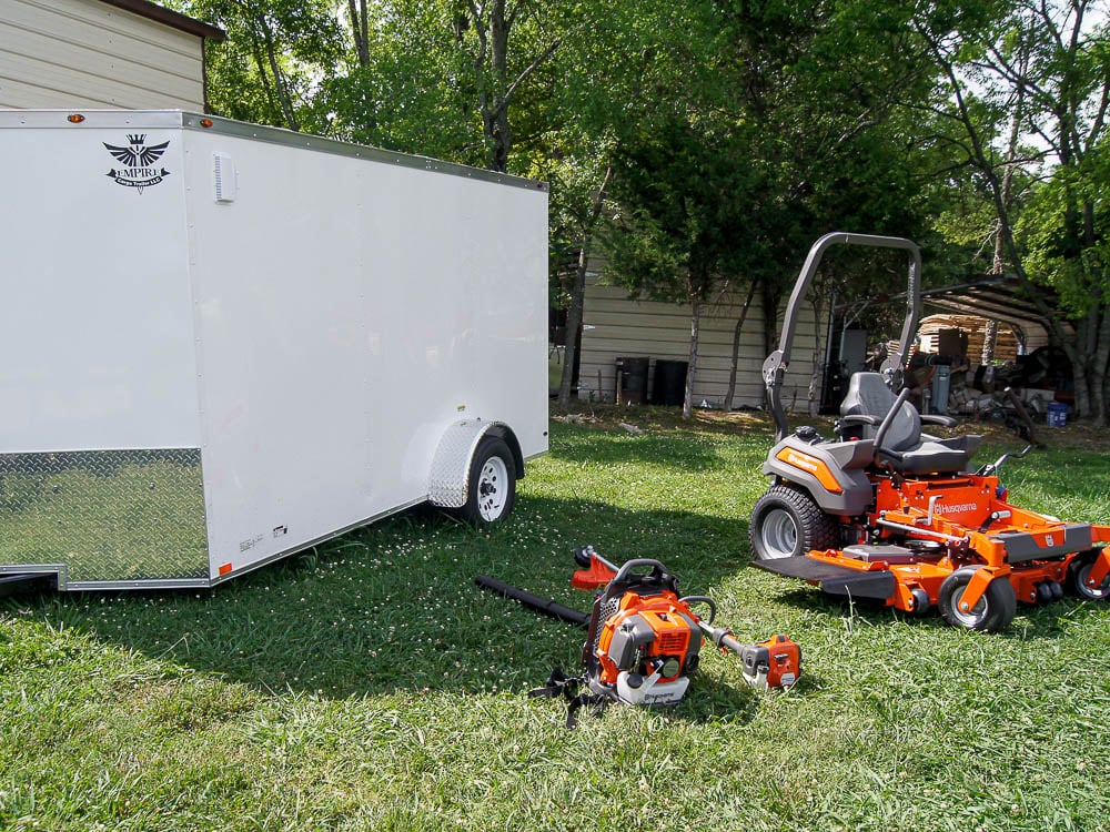 Husqvarna Z460 Zero Turn Mower Enclosed Trailer Handheld Fleet Package