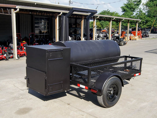 250 Gallon Pull-Behind BBQ Smoker Single Door with Counterweight 3500lb Axle