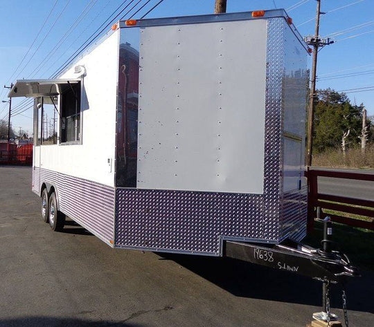 Concession Trailer 8.5'x20' White - Food BBQ Catering Event - SLE Equipment - 28