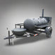 Pull Behind BBQ Smoker 250 Gallon with Round Charcoal Grill 3500lb Axle