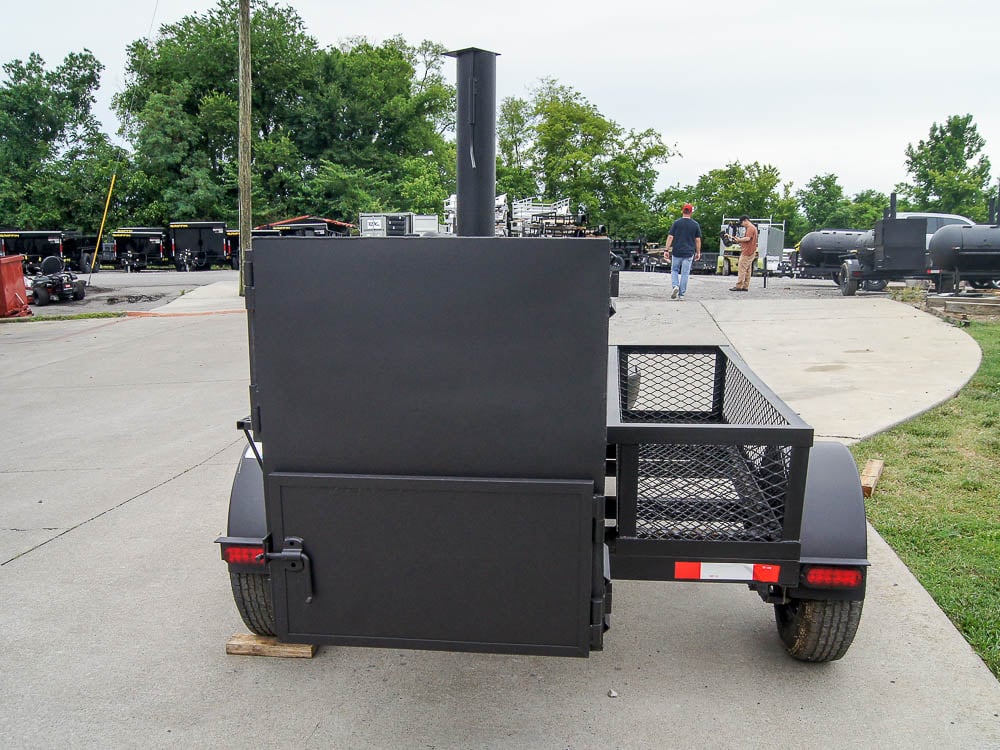 Pull Behind BBQ Smoker 250 Gallon with Charcoal Kettle 3500lb Axle