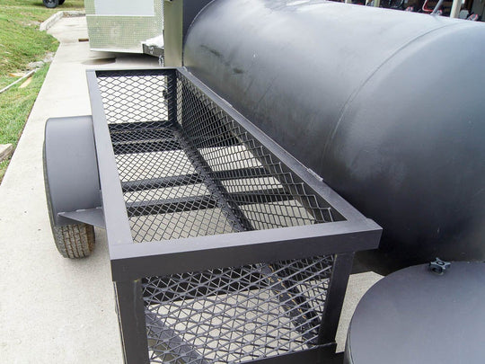 Pull Behind BBQ Smoker 250 Gallon with Charcoal Kettle 3500lb Axle