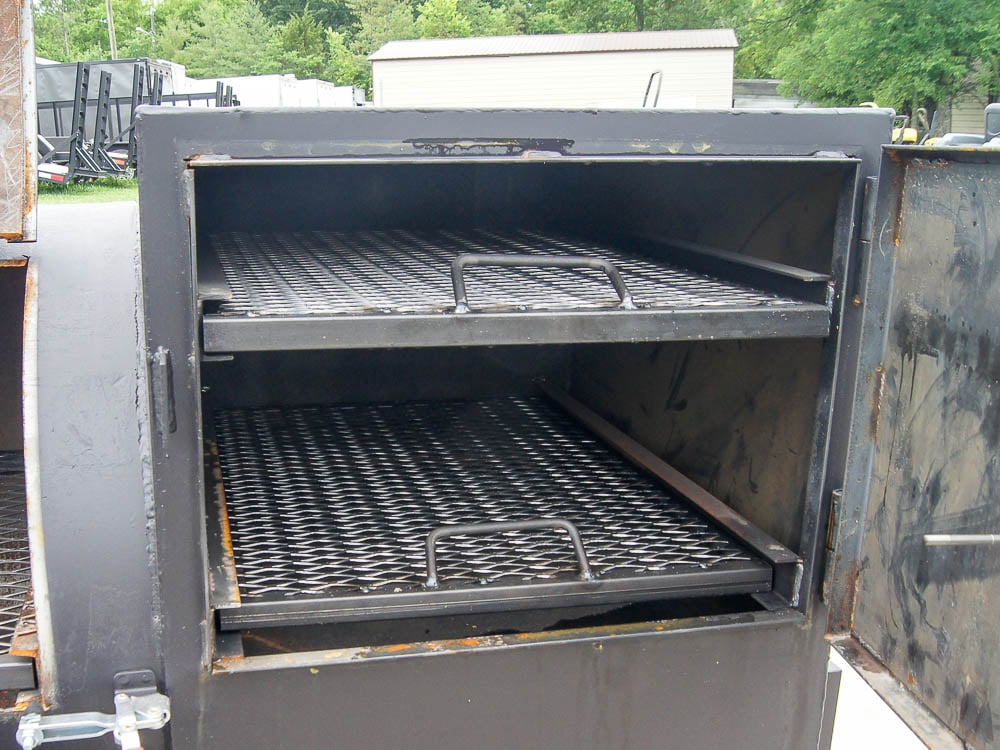 Pull Behind BBQ Smoker 250 Gallon with Charcoal Kettle 3500lb Axle