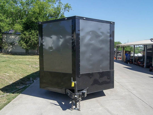8.5x24 Charcoal Grey V - Nose Enclosed Trailer with Blackout Package Storage - SLE Equipment - 2