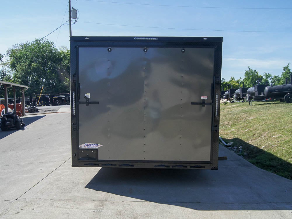 8.5x24 Charcoal Grey V-Nose Enclosed Trailer with Blackout Package