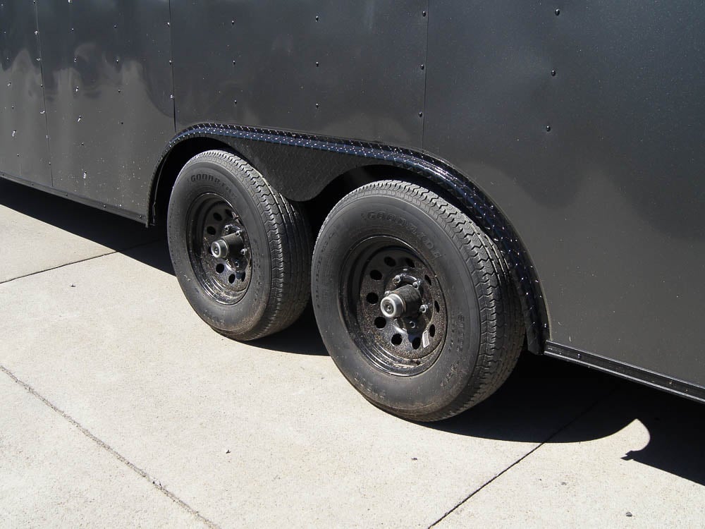 8.5x24 Charcoal Grey V-Nose Enclosed Trailer with Blackout Package