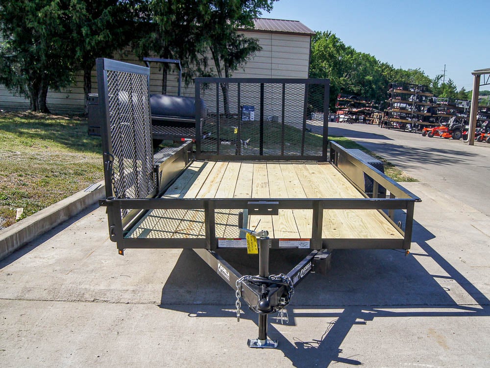 7x14 Straight Deck Utility Trailer with Side Gate (2) 3500lb Axles