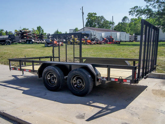 7x14 Straight Deck Utility Trailer with Side Gate (2) 3500lb Axles