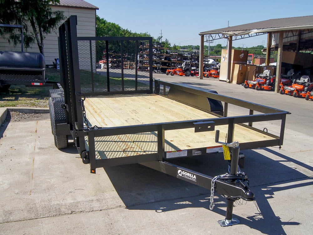 7x14 Straight Deck Utility Trailer with Side Gate (2) 3500lb Axles