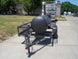Pull Behind BBQ Smoker 250 Gallon with 3500lb Axle 2 Rack 2 Stack Front