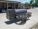Pull Behind BBQ Smoker 250 Gallon with 3500lb Axle 2 Rack 2 Stack Back Left
