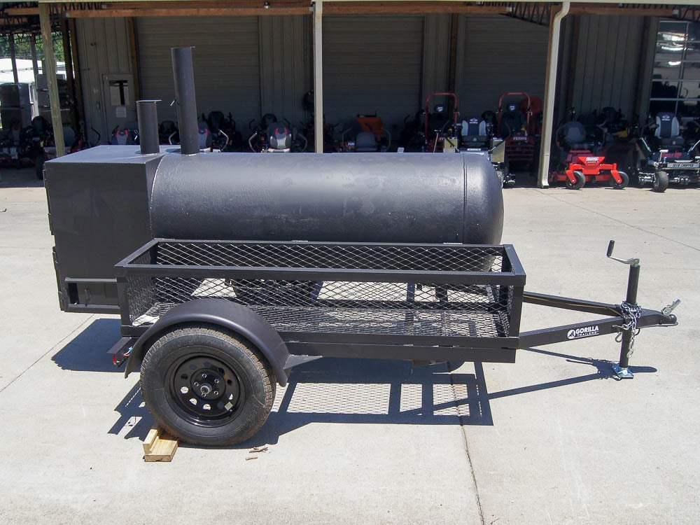 Pull Behind BBQ Smoker 250 Gallon with 3500lb Axle 2 Rack 2 Stack