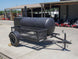 Pull Behind BBQ Smoker 250 Gallon with 3500lb Axle 2 Rack 2 Stack Front Left