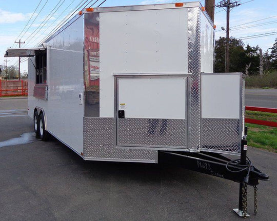 Concession Trailer 8.5'x20' White - Catering Vending Event Food with Applicances - SLE Equipment - 24