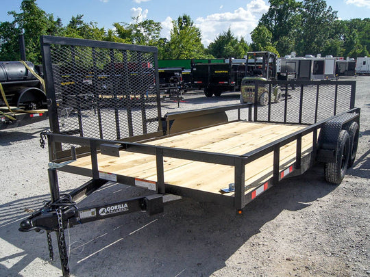 7x16 Dovetail Utility Trailer with Side Gate (2) 3500lb Axle