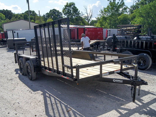 7x16 Dovetail Utility Trailer with Side Gate (2) 3500lb Axle