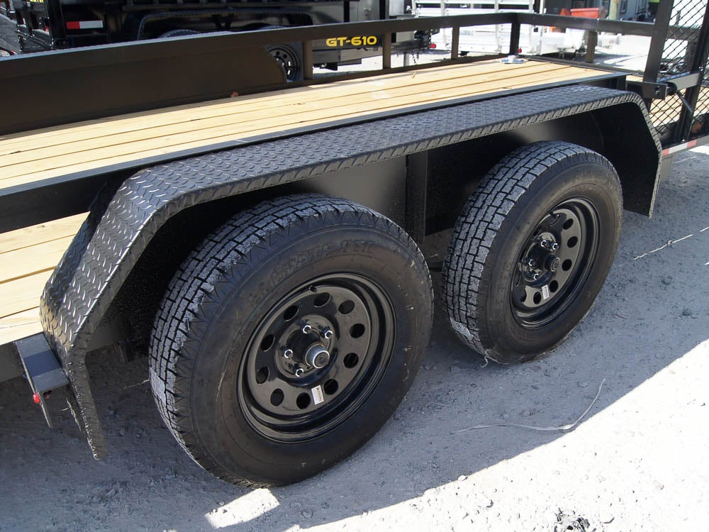 7x16 Dovetail Utility Trailer with Side Gate (2) 3500lb Axle