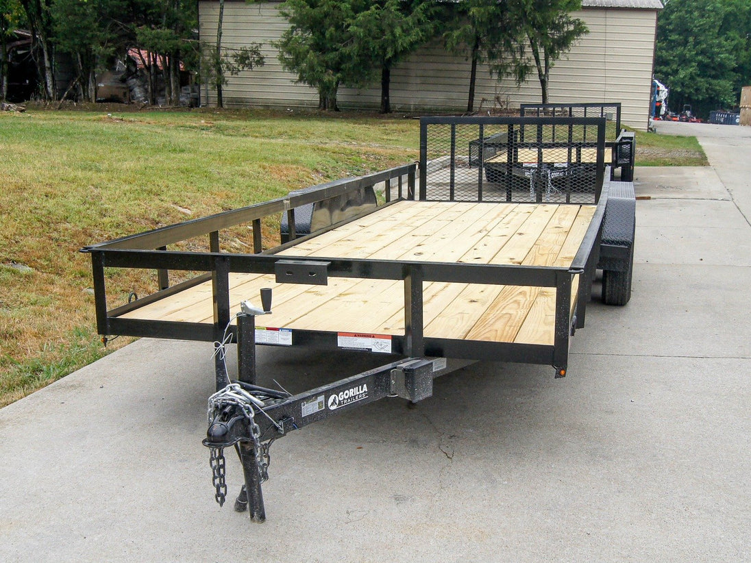 6.4x20 Tandem Dove Tail Utility Trailer  (front right)