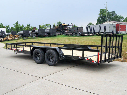 6.4x20 Tandem Dove Tail Utility Trailer  (front right)