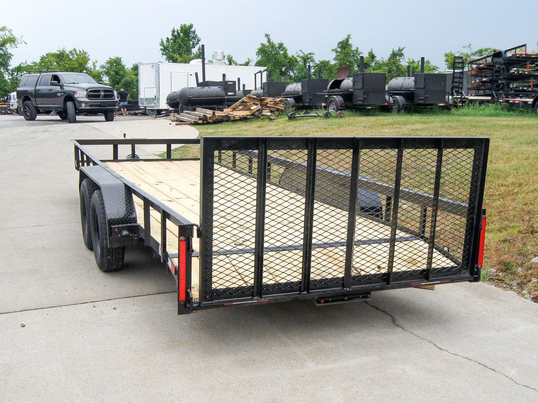 6.4x20 Tandem Dove Tail Utility Trailer  (front right)