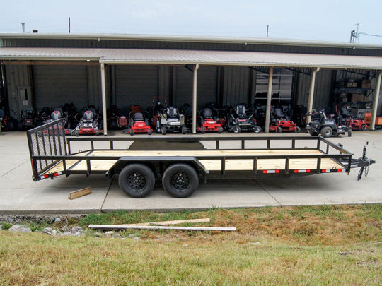 6.4x20 Tandem Dove Tail Utility Trailer  (front right)