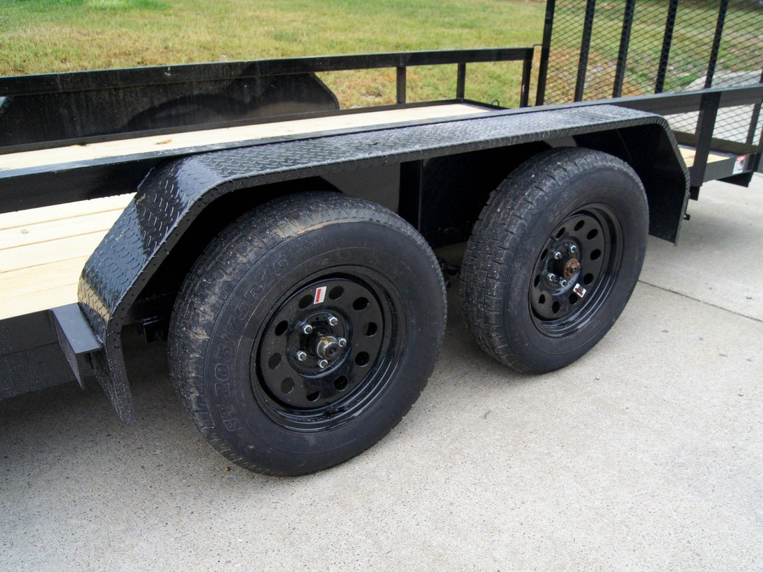 6.4x20 Tandem Dove Tail Utility Trailer  (front right)