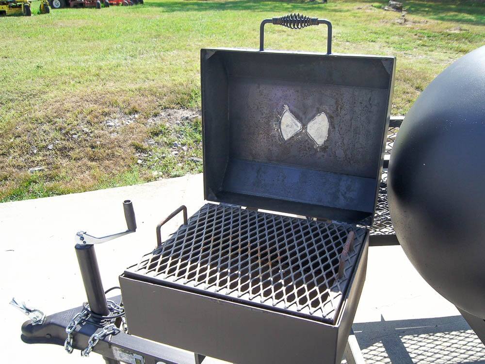Pull Behind BBQ Smoker 250 Gallon with Square Charcoal Grill 3500lb Axle