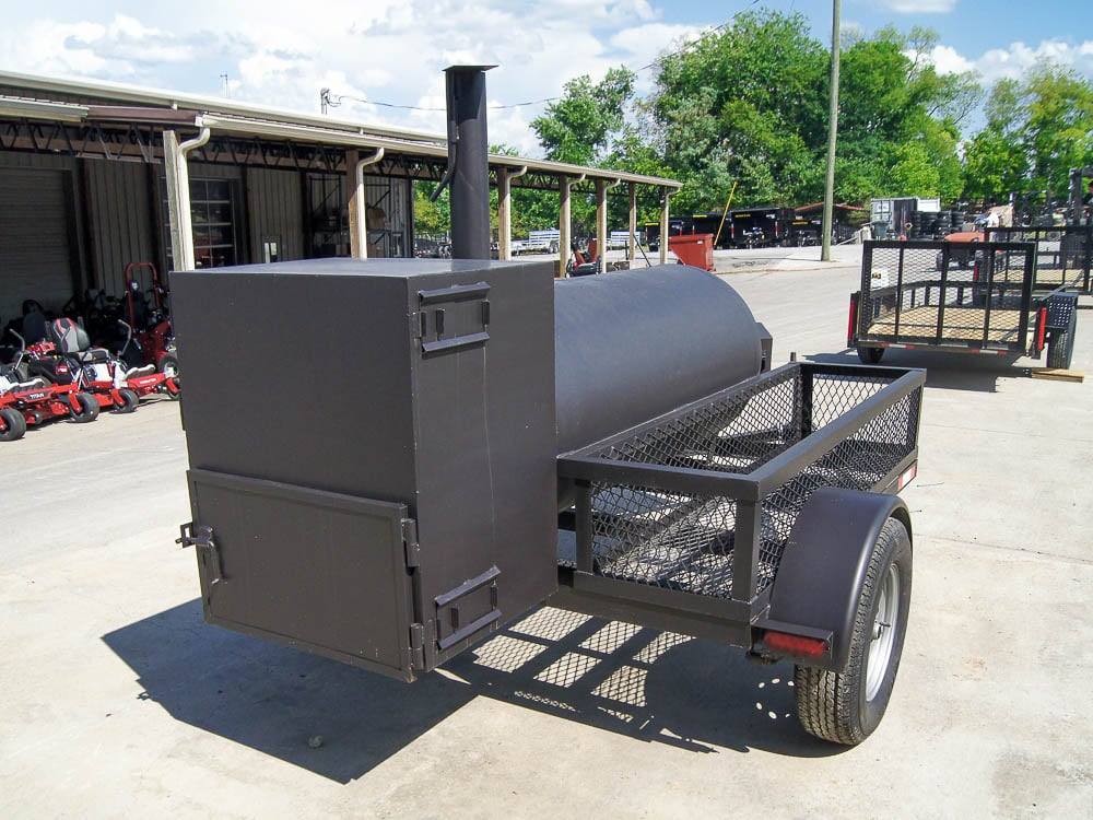 Pull Behind BBQ Smoker 250 Gallon with Square Charcoal Grill 3500lb Axle