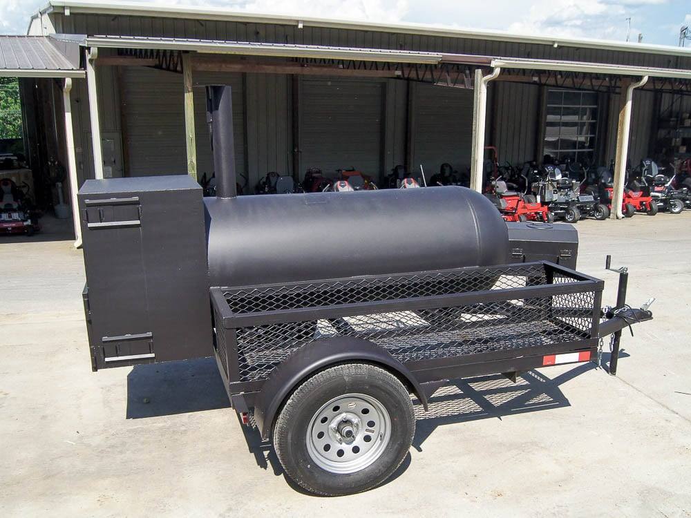 Pull Behind BBQ Smoker 250 Gallon with Square Charcoal Grill 3500lb Axle