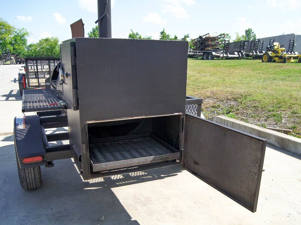 Pull Behind BBQ Smoker 250 Gallon with Square Charcoal Grill 3500lb Axle
