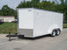 7x16 White V-Nose Enclosed Trailer with Elect Pkg (2) 3500lb Axle