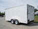 7x16 White V-Nose Enclosed Trailer with Elect Pkg (2) 3500lb Axle