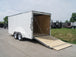 7x16 White V-Nose Enclosed Trailer with Elect Pkg (2) 3500lb Axle