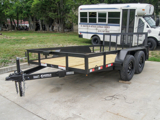 6.4' X 12' Tandem Axle Dovetail Utility Trailer with Gate & Lights