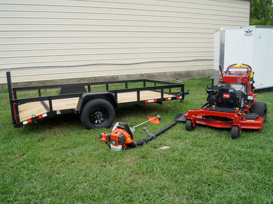 Toro 72519 GrandStand Stand On Mower Utility Trailer Husqvarna Handheld Package