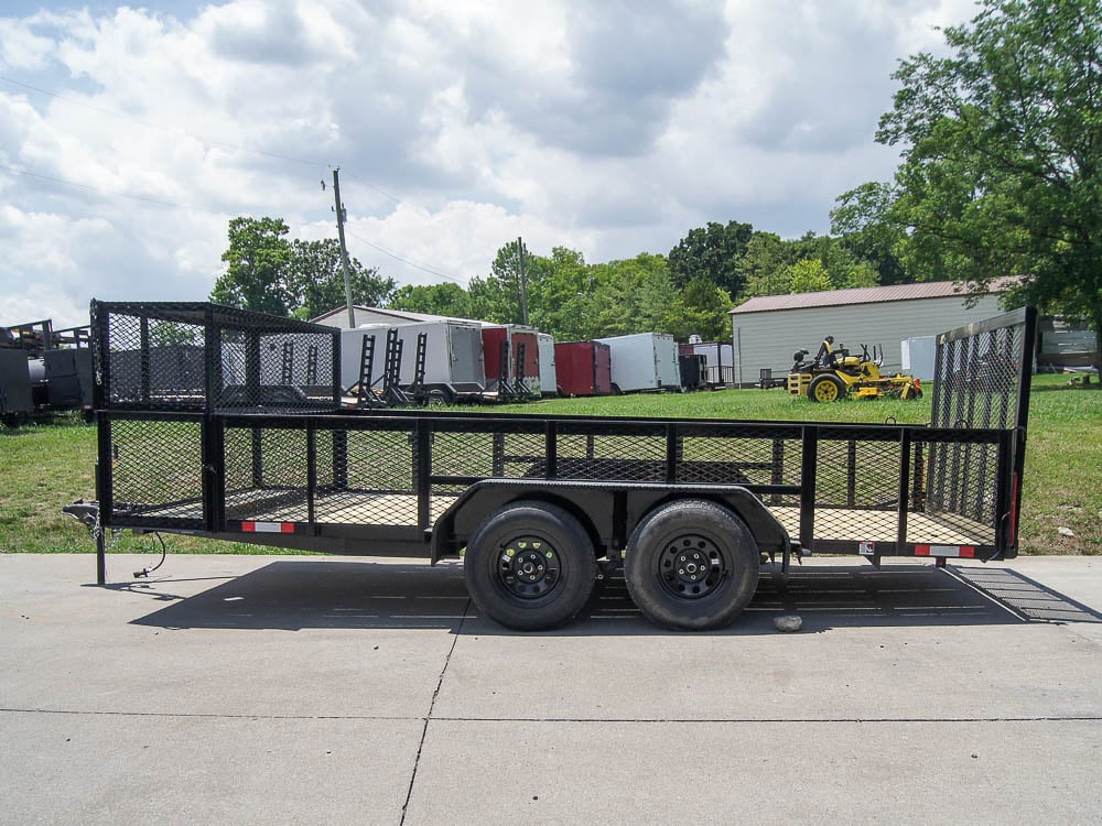 7x16 Straight Deck Utility Trailer with Stacked Baskets (2) 3500lb Axle