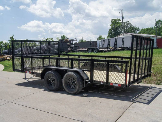 7x16 Straight Deck Utility Trailer with Stacked Baskets (2) 3500lb Axle