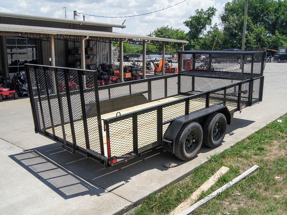 7x16 Straight Deck Utility Trailer with Stacked Baskets (2) 3500lb Axle